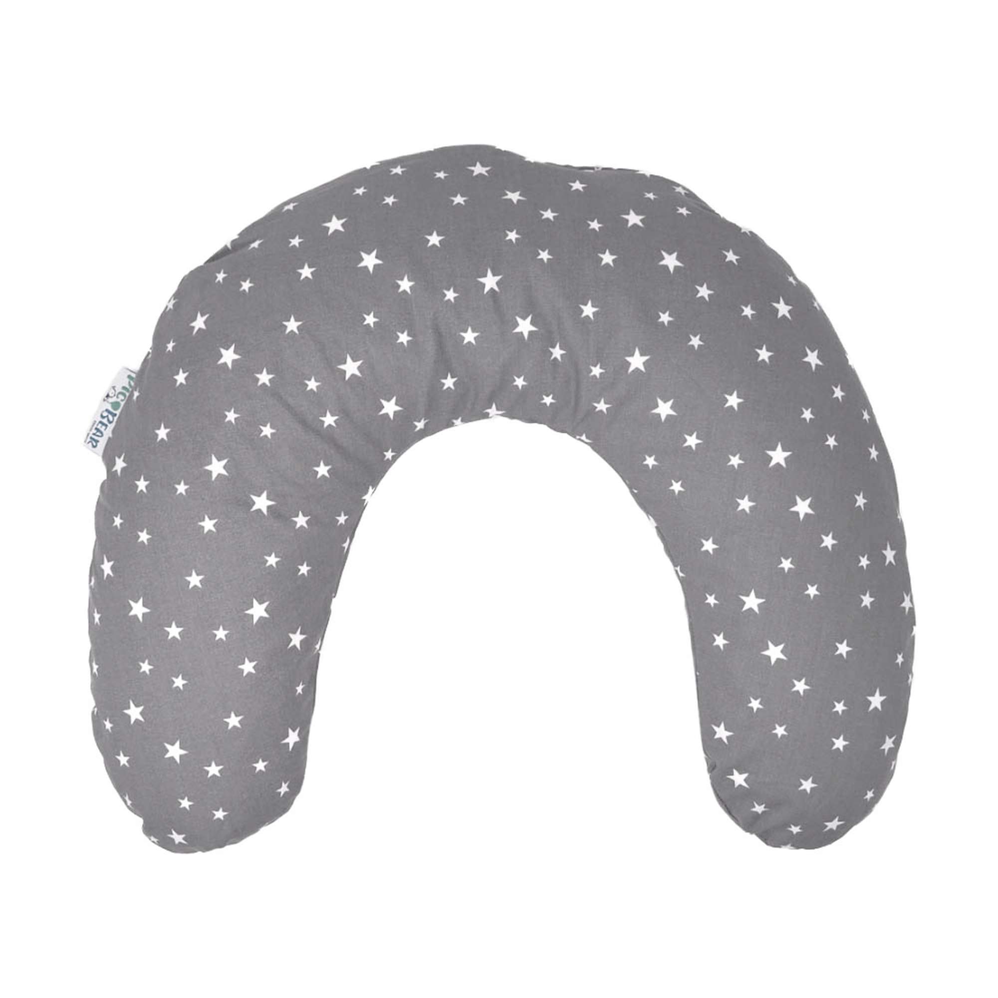 pic Bear Nackenkissen 100 cm x 21cm, ergonomisch - anschmiegsam, Sterne grau-weiss