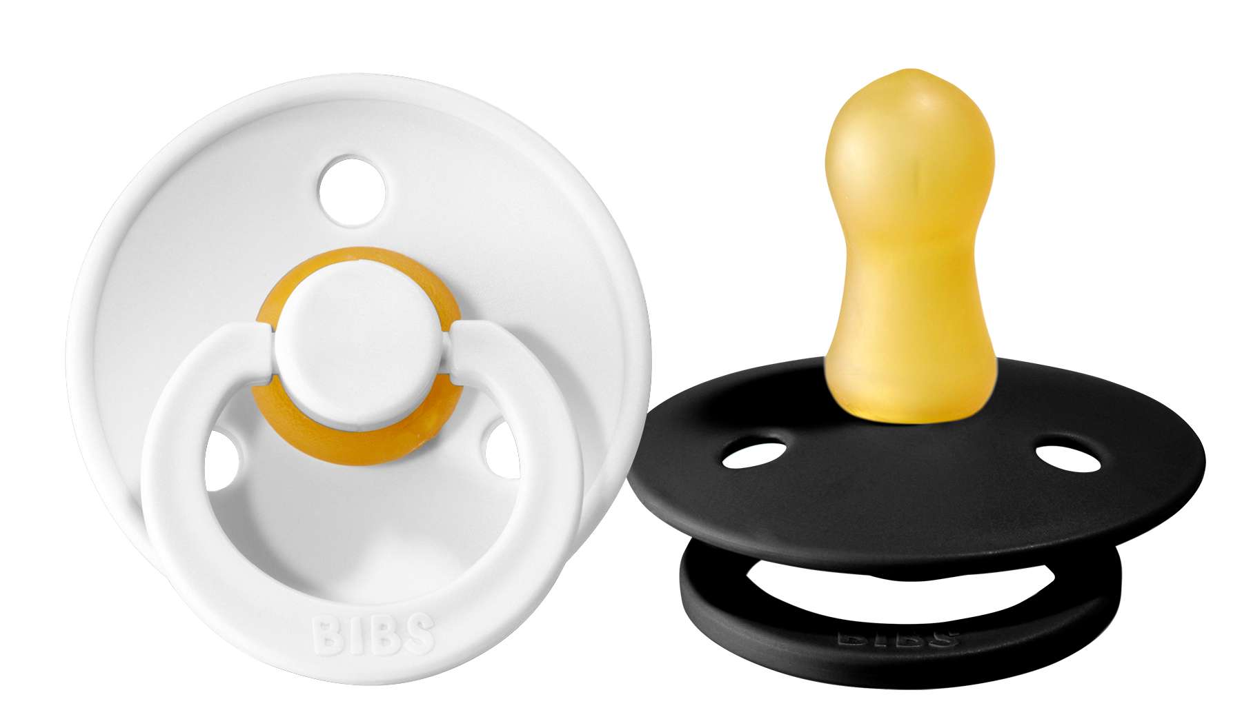 10021034-2 Bibs Schnuller im 2er Pack , 100% Natur, Black/White, Groesse 2