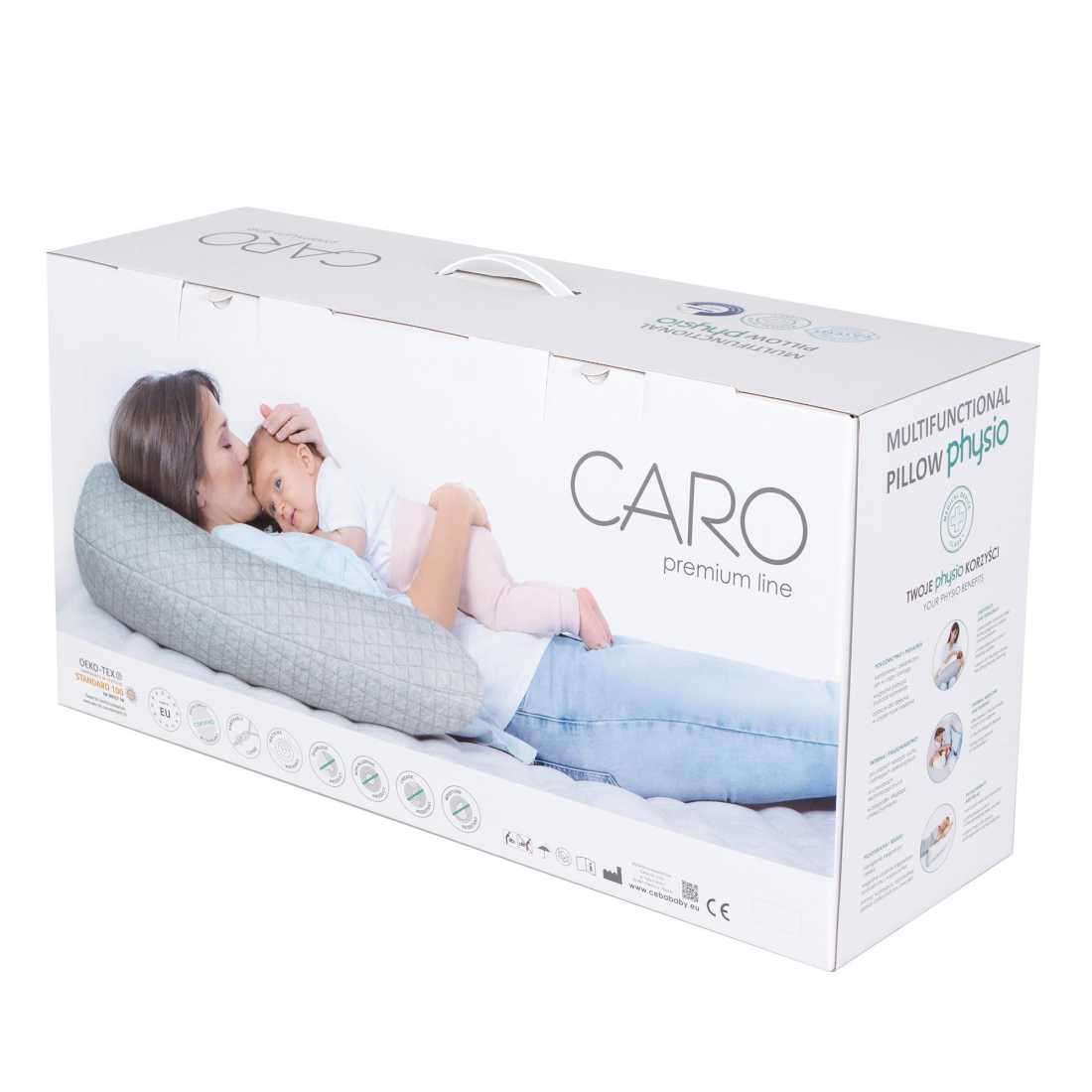 CE-0063 Stillkissen CARO 190 x 35 cm zertifiziert Farbe: Grau-Navy