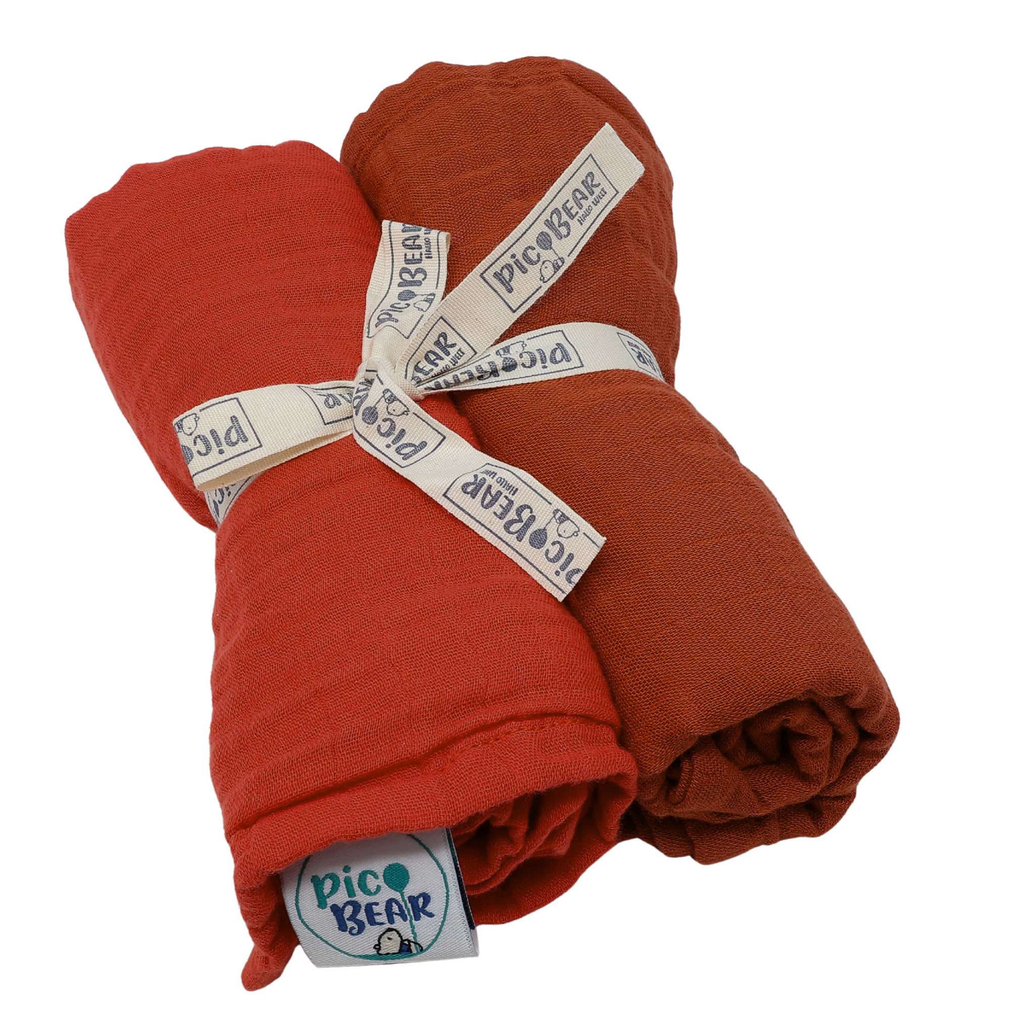 pic Bear Musselin Moltontuecher 2er Pack, rooibos tea + fiesta