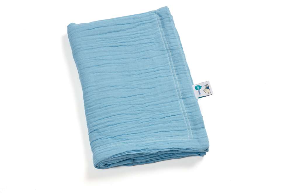 pic Bear Babydecke Kuscheldecke 70x100cm, airy blue Musselin