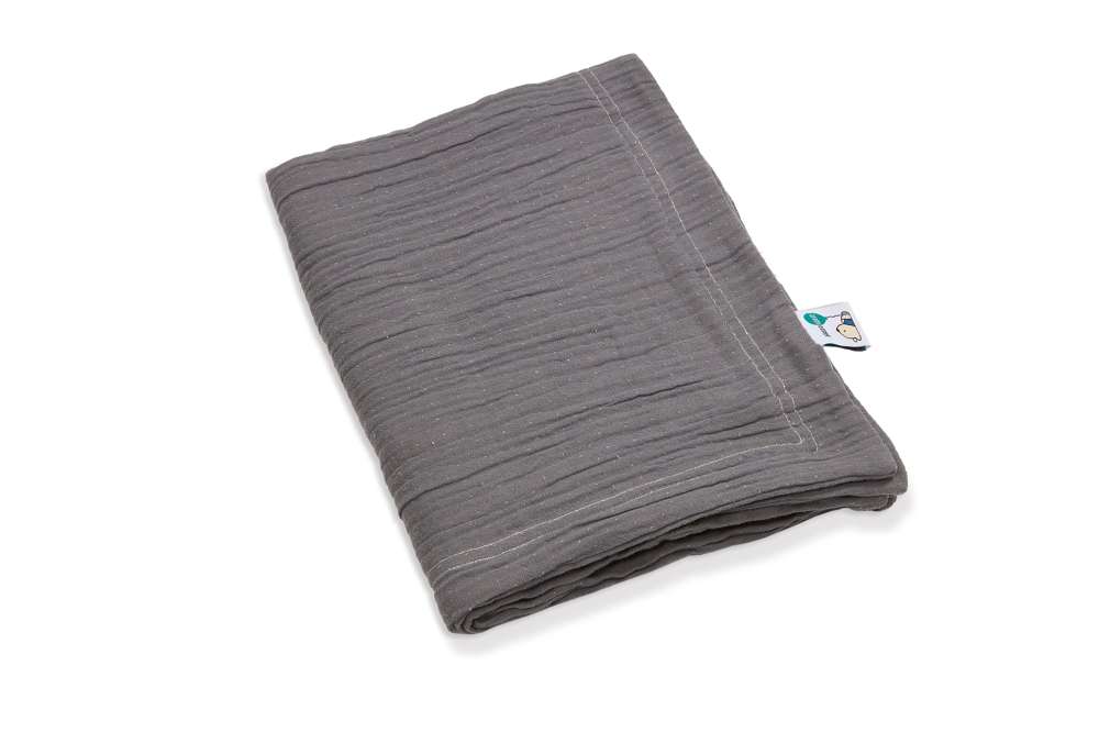 630-605 pic Bear Babydecke Kuscheldecke 70x100cm, Granit Musselin