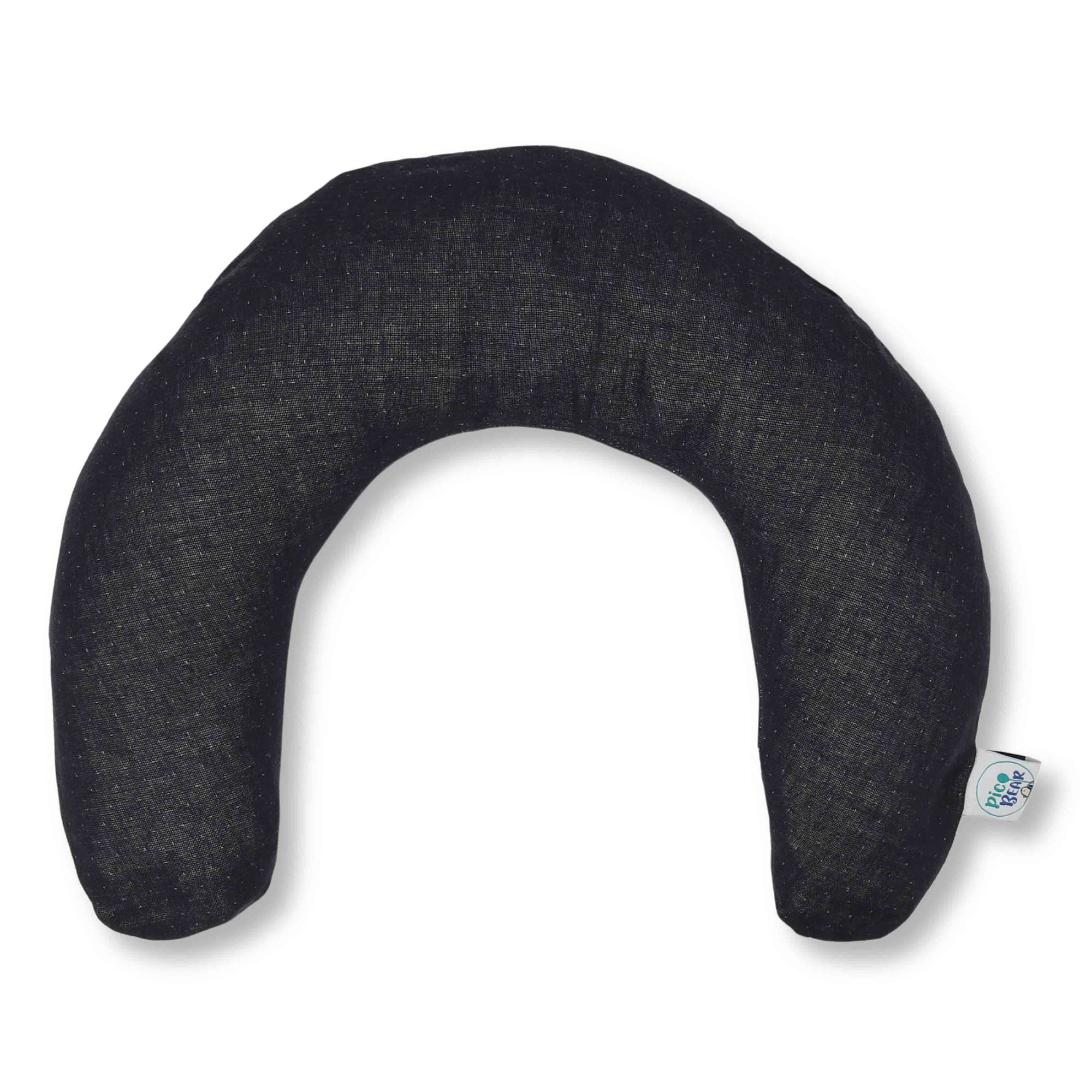 610-610 pic Bear Nackenkissen 100 cm x 21cm, ergonomisch - anschmiegsam, anthrazit Musselin