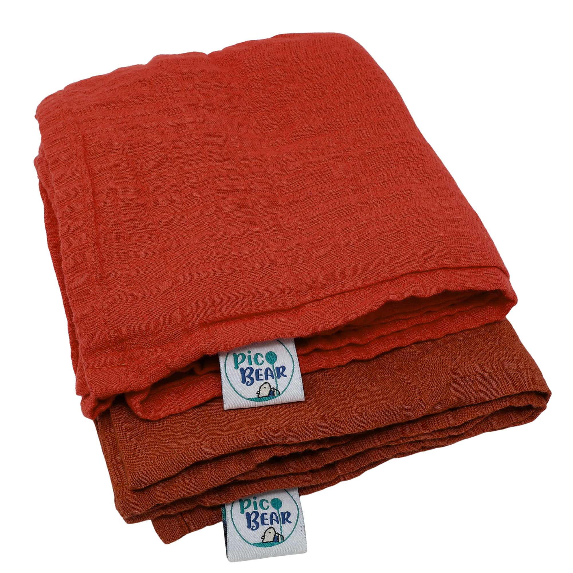 pic Bear Musselin Moltontuecher 2er Pack, rooibos tea + fiesta